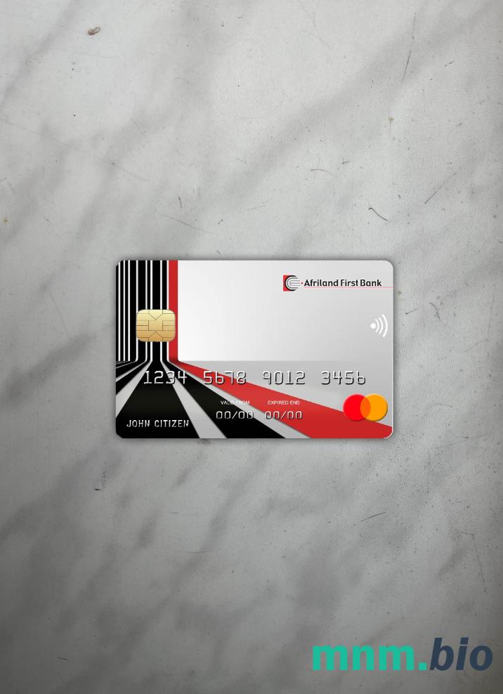 Cameroon Afriland First bank wygląd zdjęcia mastercard skan PSD + zdjęcie